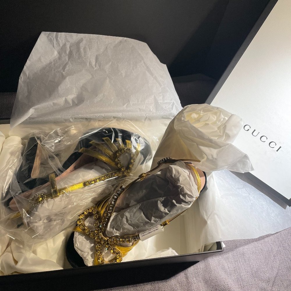 Gucci sand pelle nappa silk high heels - Picture 10 of 11